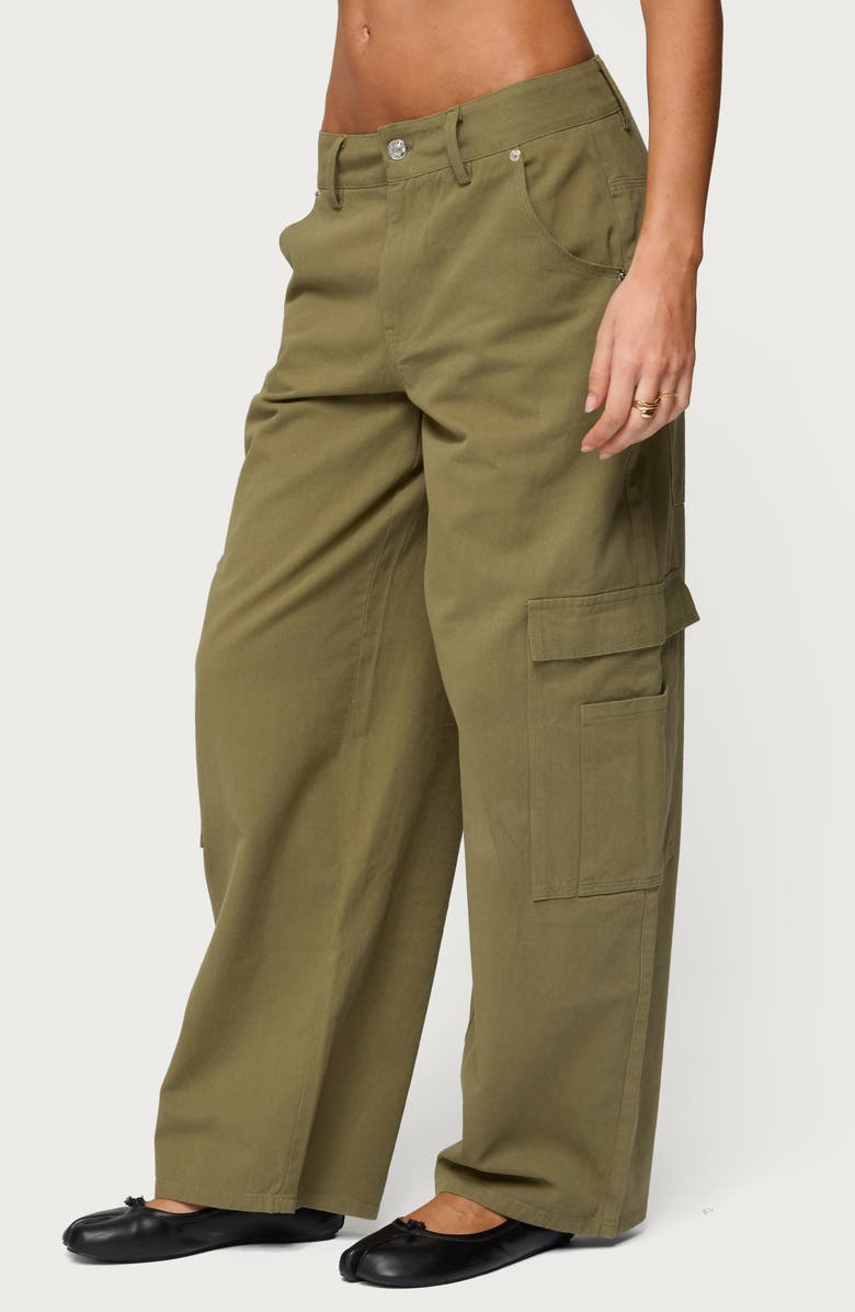 EDIKTED Jadah Low Rise Baggy Cargo Pants, Alternate, color, Olive-Washed