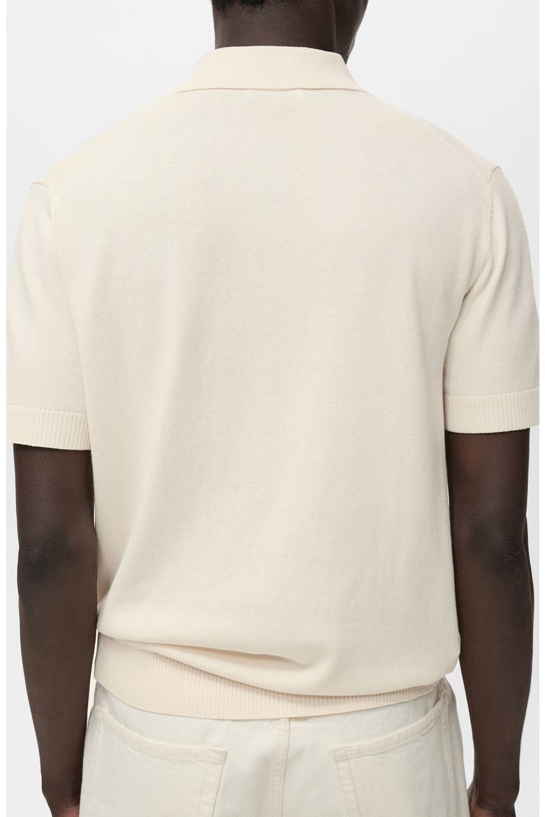 Cotton Blend Knit Polo, Alternate, color, OFF WHITE