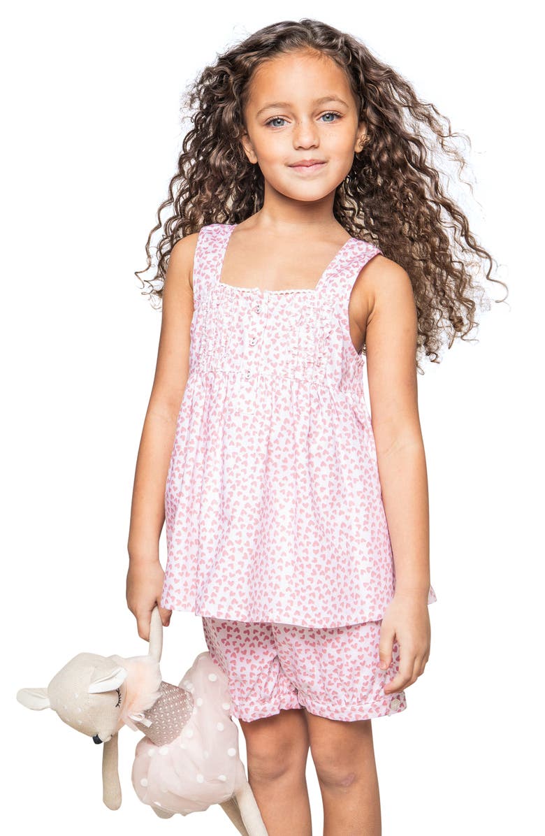 Petite Plume Kids' Sweethearts Print Two-Piece Short Pajamas, Alternate, color, 