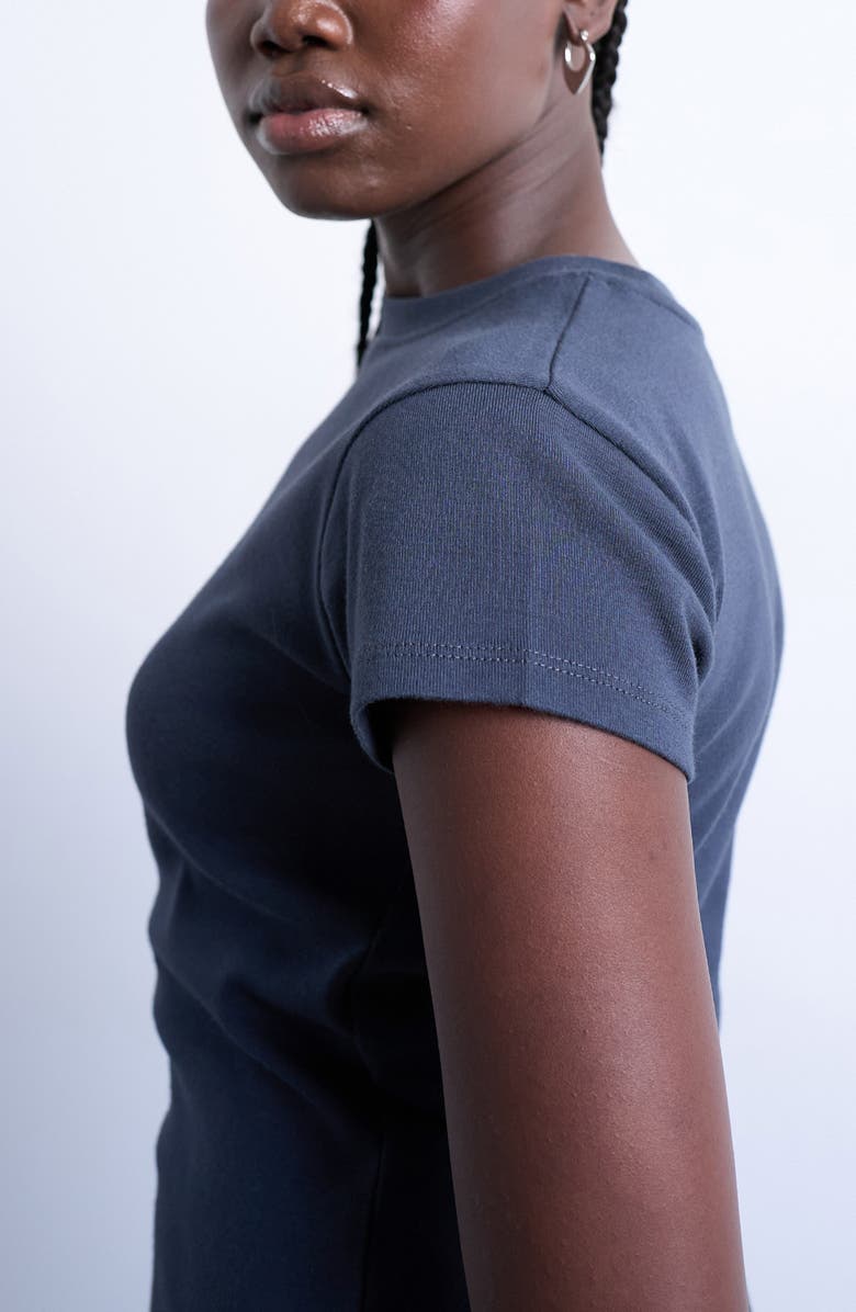 Topshop Everyday Cotton T-Shirt, Alternate, color, Charcoal