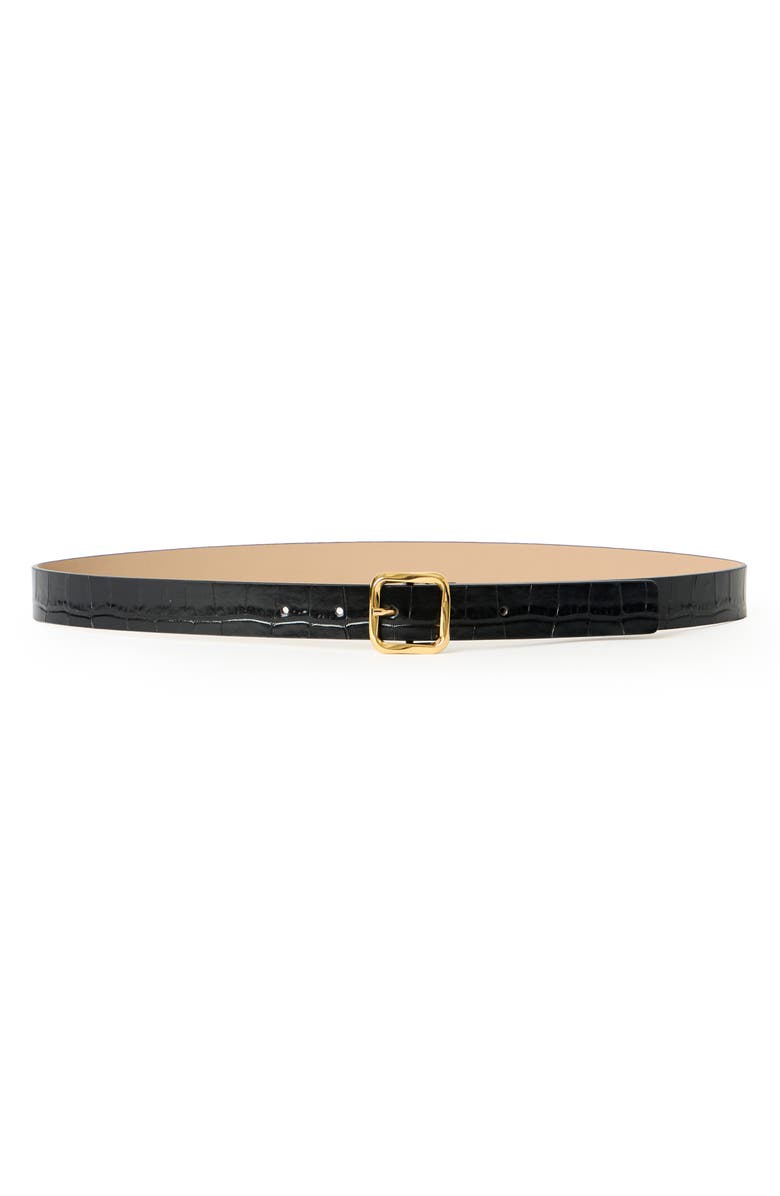 B-Low the Belt Ellie Croco Embossed Leathe Belt, Main, color, Black Gold