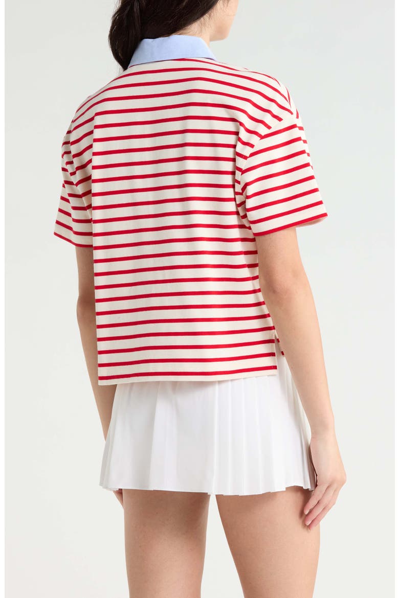 Fore Corners Boxy Rugby Shirt, Alternate, color, CHALK WHITE / LAVA