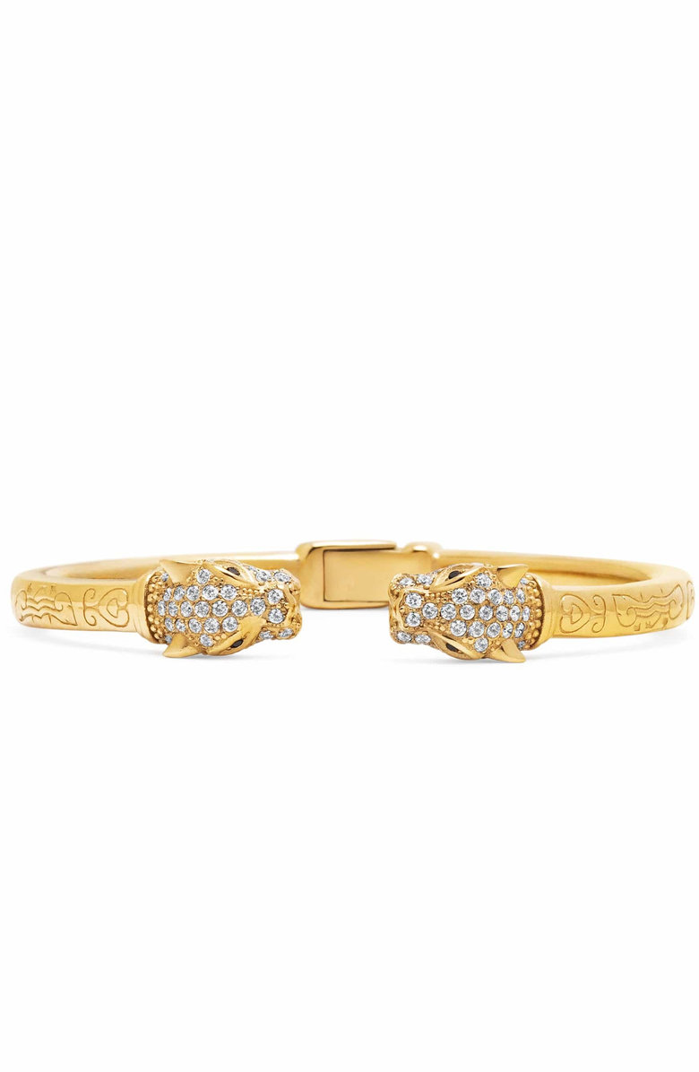 Nialaya Gold CZ Feminine Panther Bangle, Alternate, color, Gold