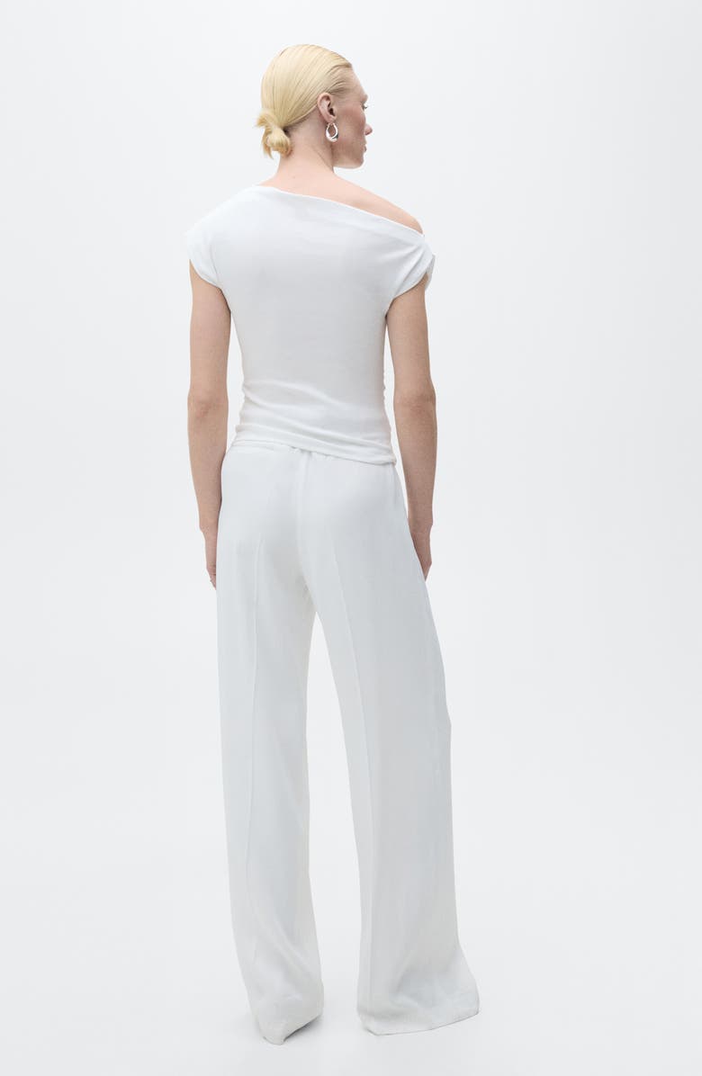 MANGO Asymmetric Neck Top, Alternate, color, White