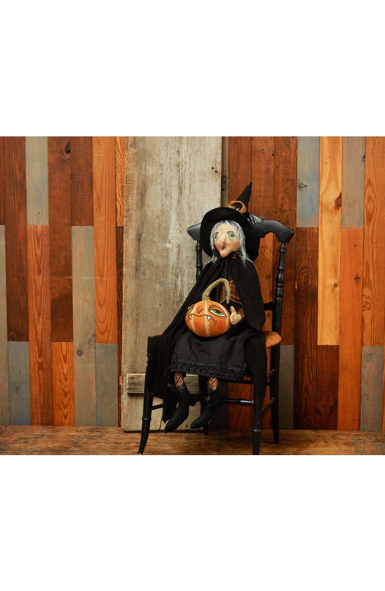 Gallerie II Halloween Witch Allegra Large Folk Art Doll Collectible Figurine, Alternate, color, Black