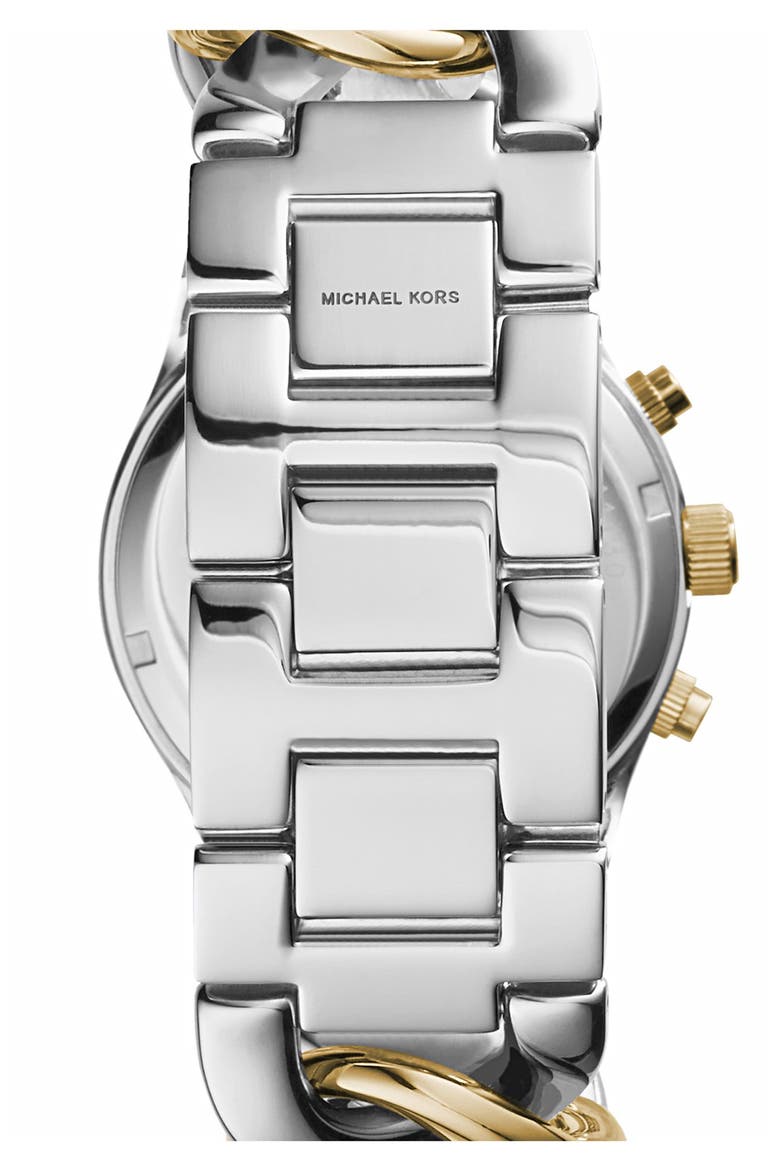 Michael Kors Chain Bracelet Chronograph Watch, 38mm, Alternate, color, SILVER/ GOLD