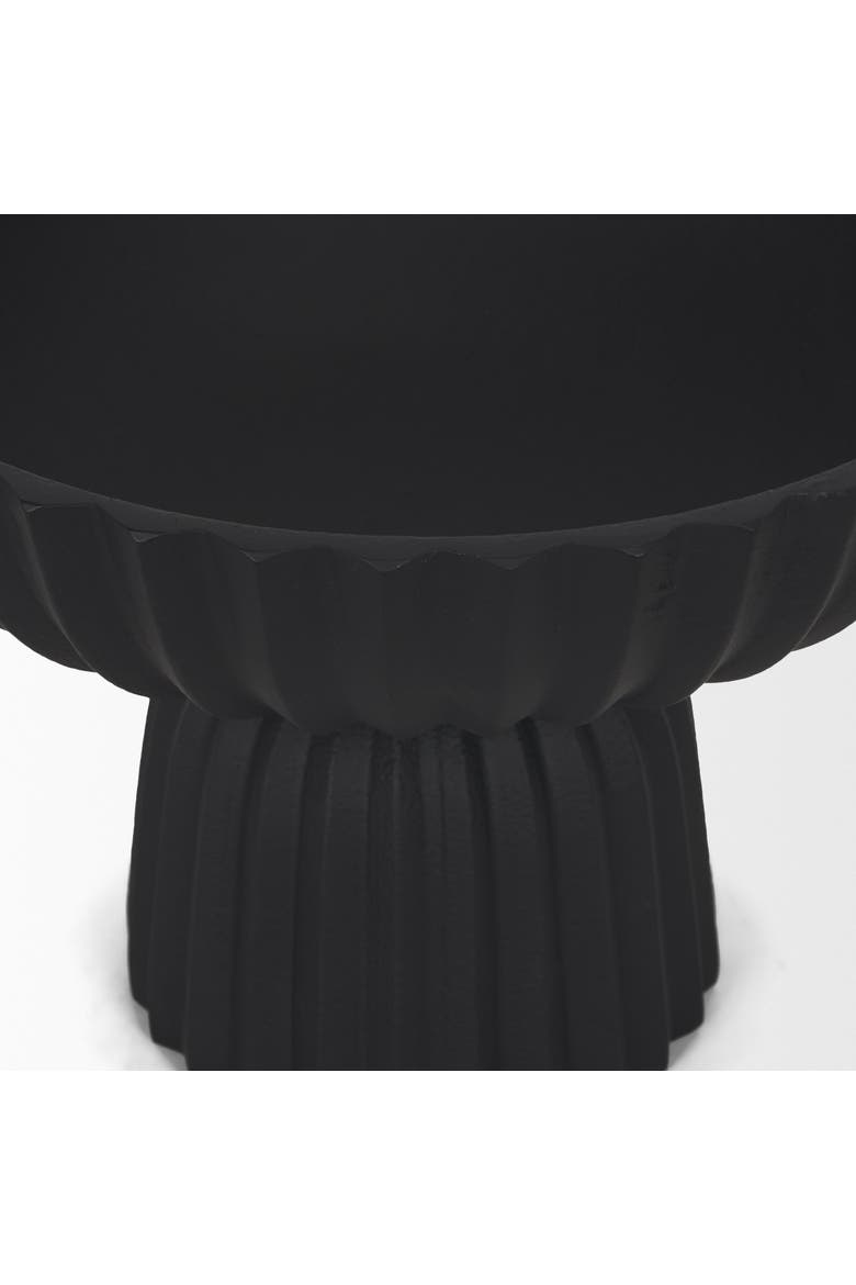 Ciaran Fluted Textured Metal Decorative Bowl, Alternate, color, Black
