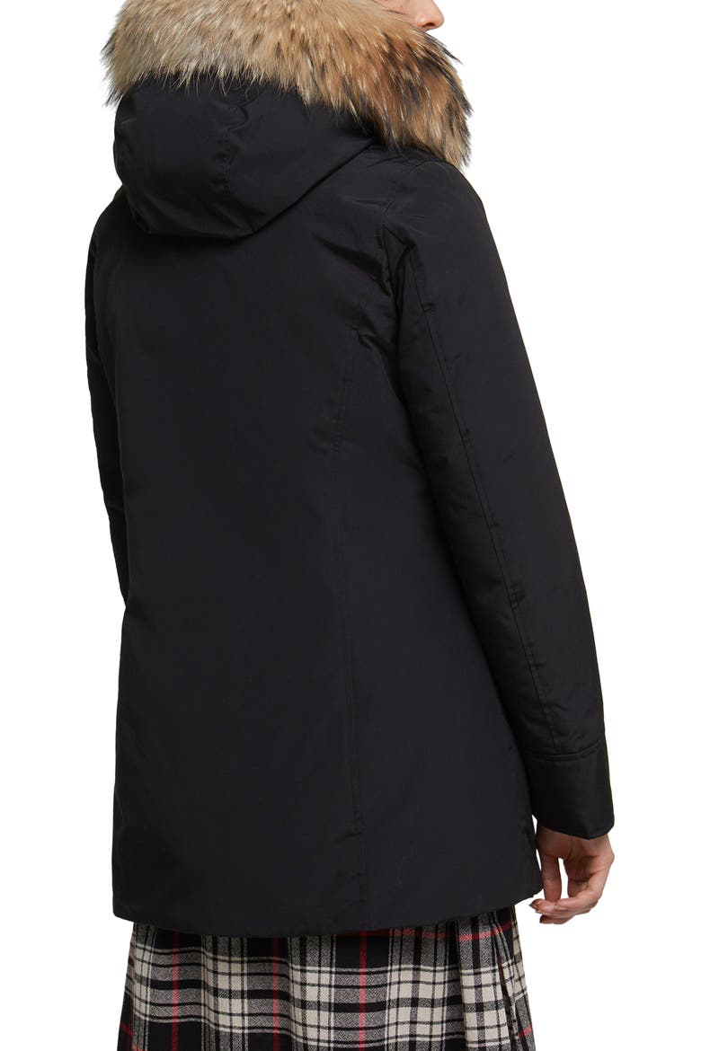 Arctic Down Parka with Genuine Coyote Fur Trim, Alternate, color, BLACK