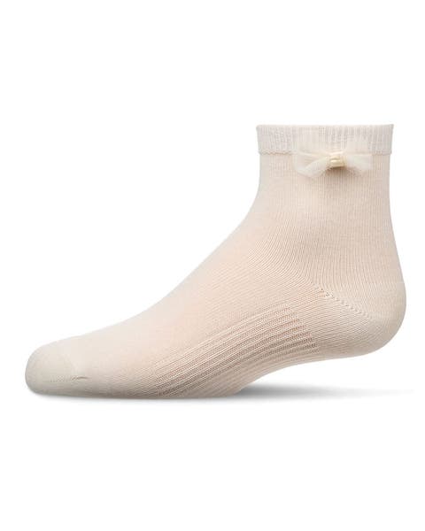 Kid's Bow-Trimmed Mercerized Cotton Rich Ankle Sock (Toddler, Little Kids, Big Kids)