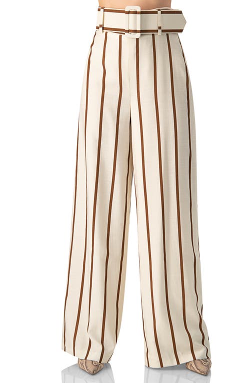 Ivonne Striped Wide-leg Pants In Neutral