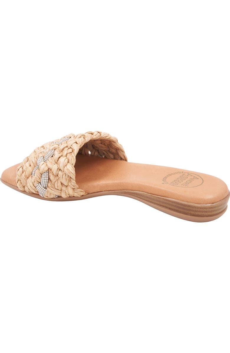 André Assous Nahala Slide Sandal, Alternate, color, Natural/ Crystal