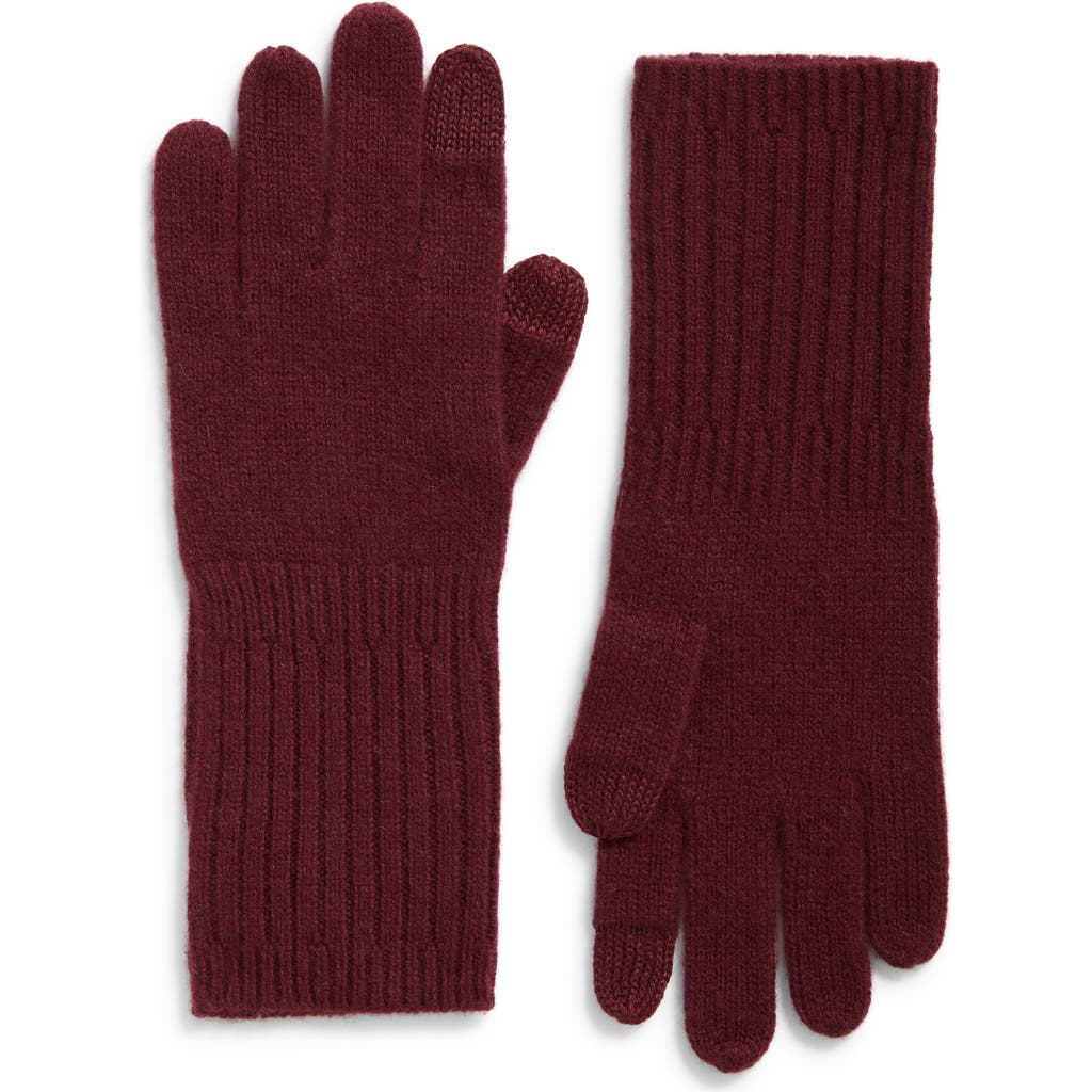 Nordstrom Cashmere Gloves In Burgundy Banner