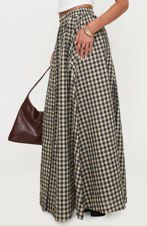 Princess Polly Cartmel Check Maxi Skirt In Black