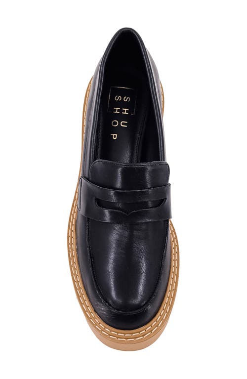 Shushop Tabatha Platform Penny Loafer In Black