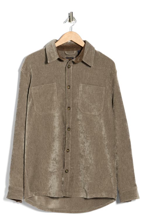 Vintage 1946 Chenille Shirt Jacket In Brown