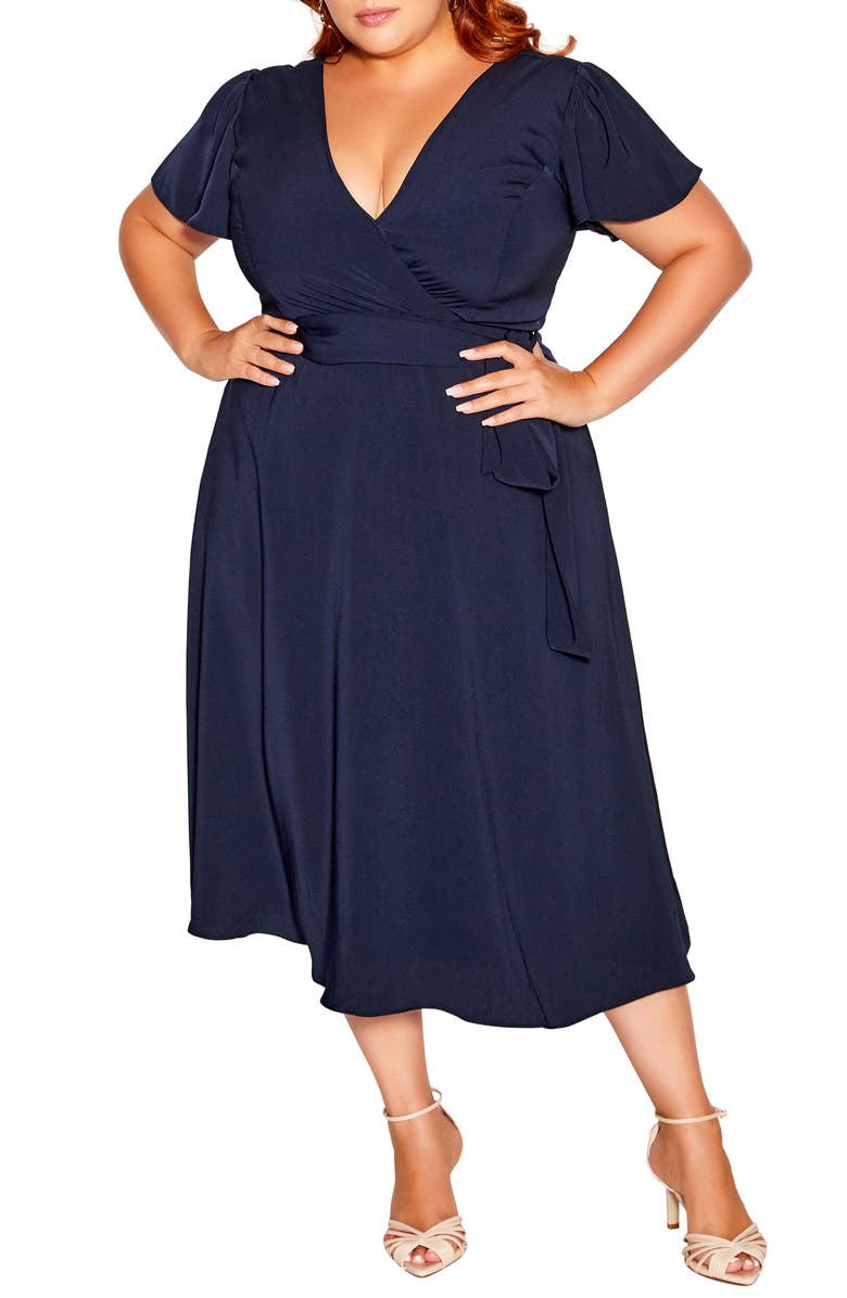 City Chic Belted Garden Dress, Main, color, 
