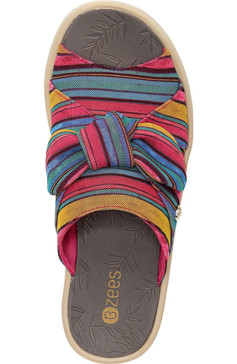 LifeStride Smile Wedge Slide Sandal, Alternate, color, Raspberry Fabric