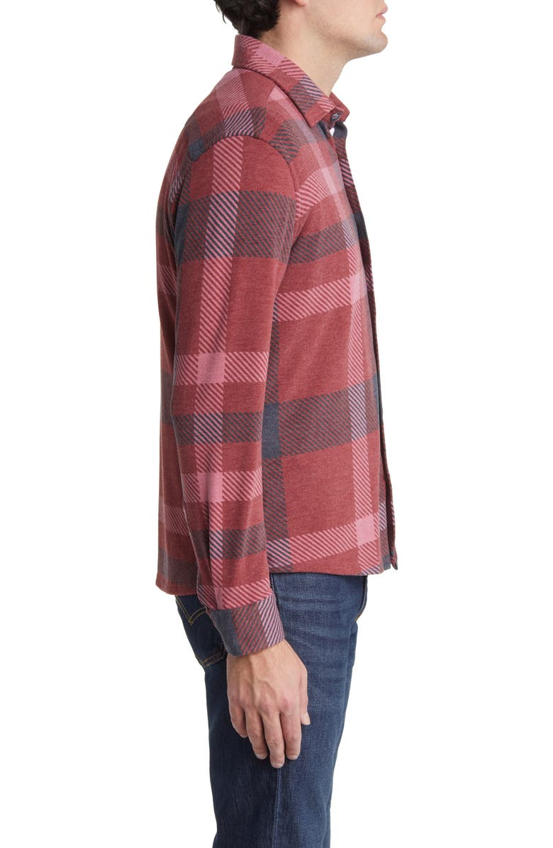Stone Rose Big Plaid Tech Fleece Button-Up Shirt, Alternate, color,