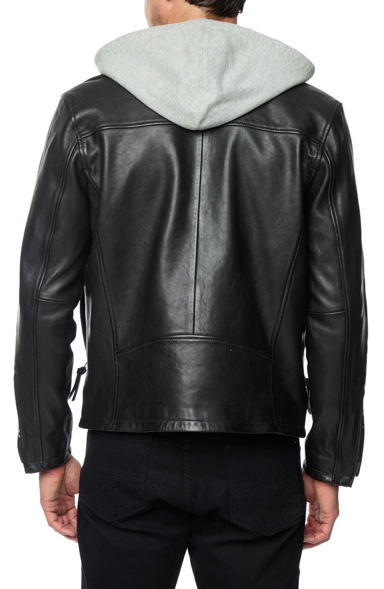 Robert Graham Chet Leather Jacket with Removable Hooded Bib, Alternate, color, 