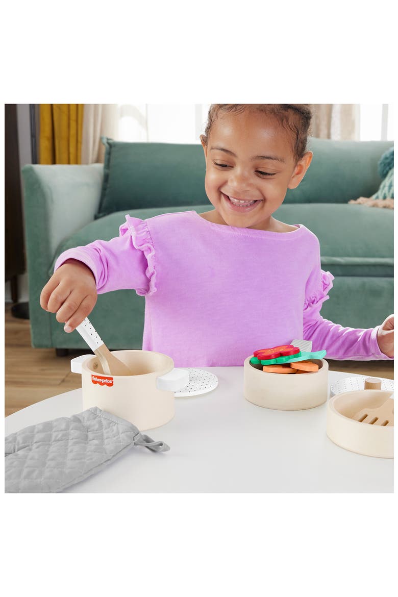 Kids' Wooden Pots & Pans Set, Alternate, color, NONE