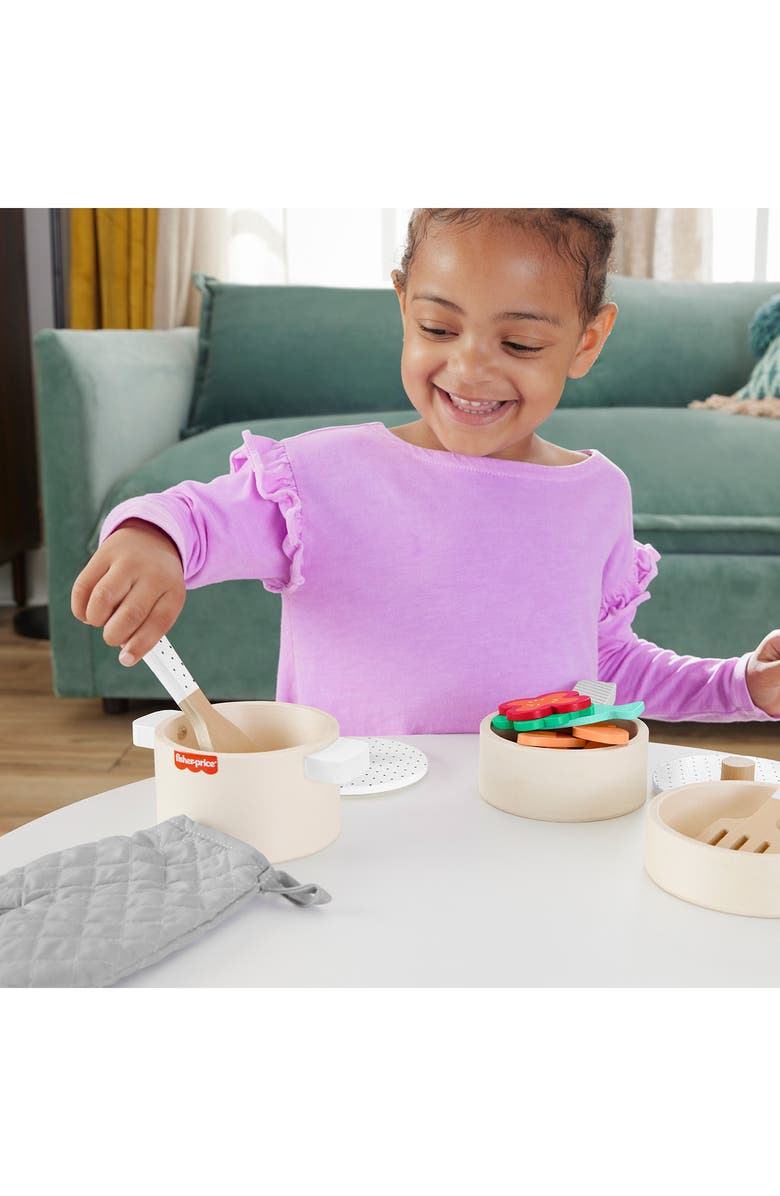FISHER PRICE Kids' Wooden Pots & Pans Set, Alternate, color,