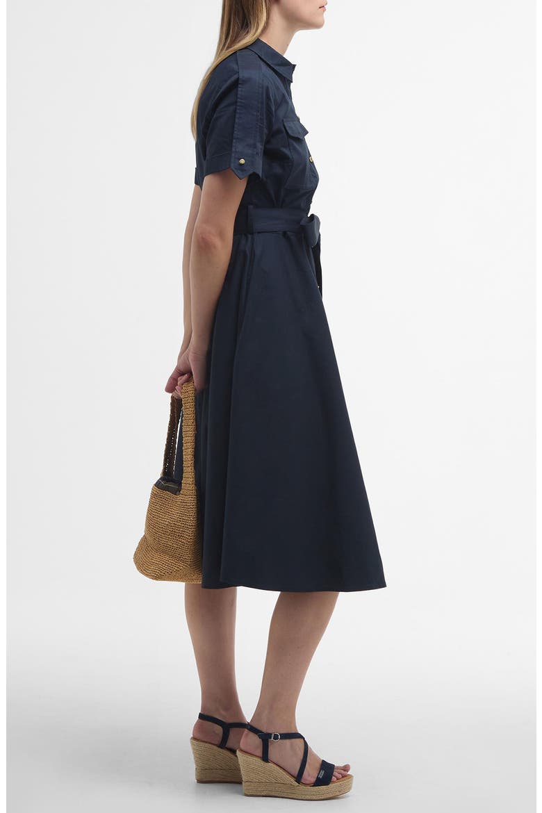 Ivy Short Sleeve Cotton Sateen Shirtdress, Alternate, color, DARK NAVY