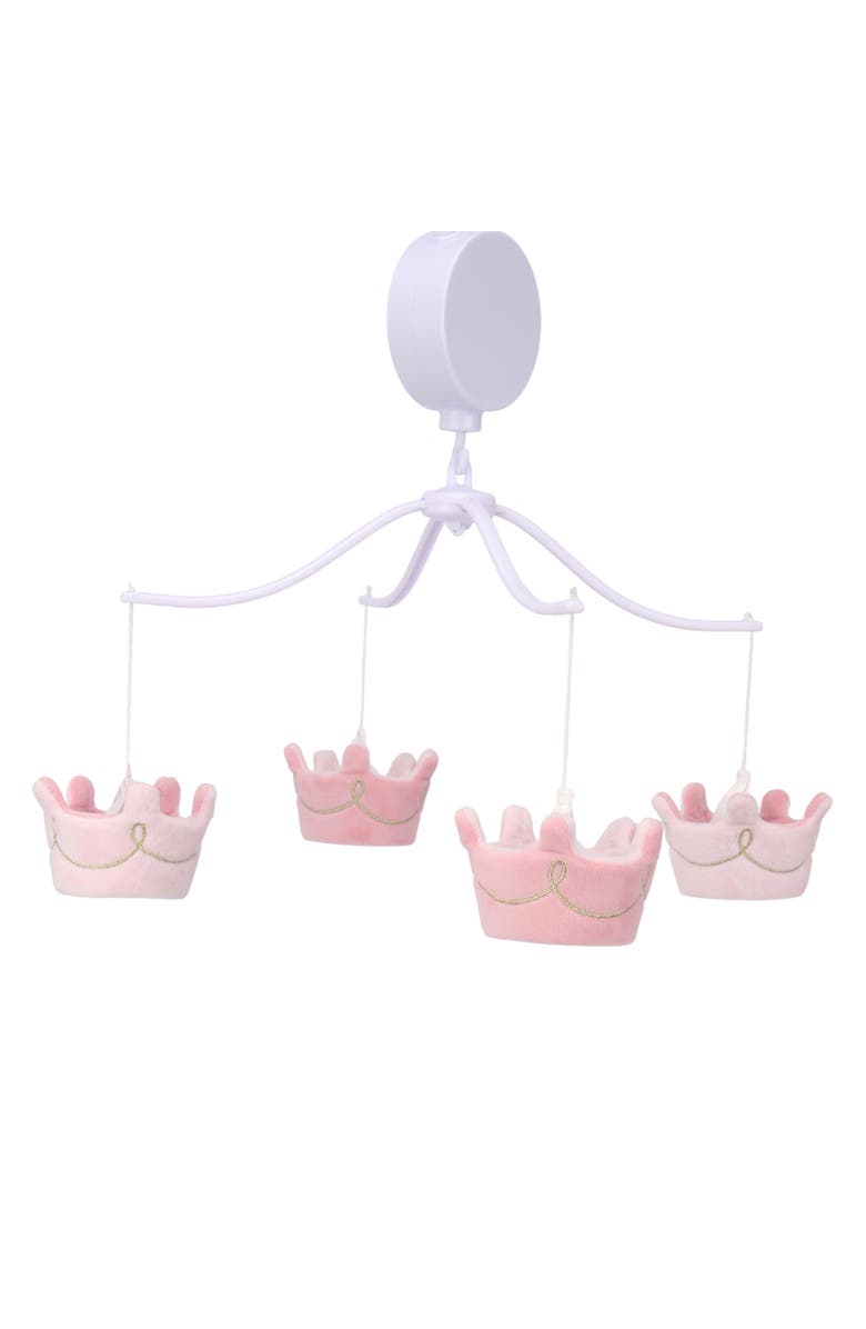 Lambs & Ivy Disney Princesses Crown Musical Baby Crib Mobile Soother Toy, Main, color, Pink