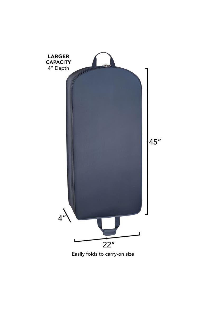 45" Deluxe Extra Capacity Travel Garment Bag with two accessory, Alternate, color, Navy