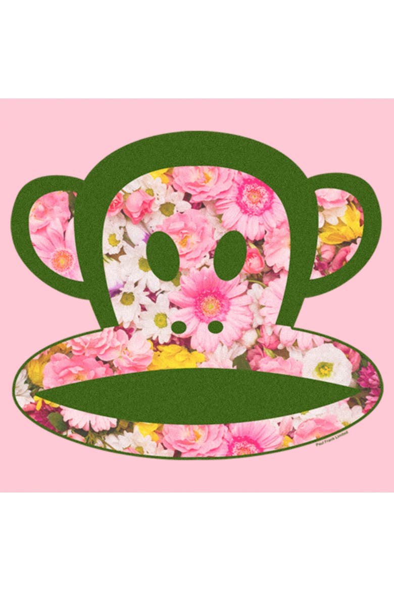Girl's Paul Frank Floral Julius the Monkey Graphic Tee, Alternate, color, Light Pink