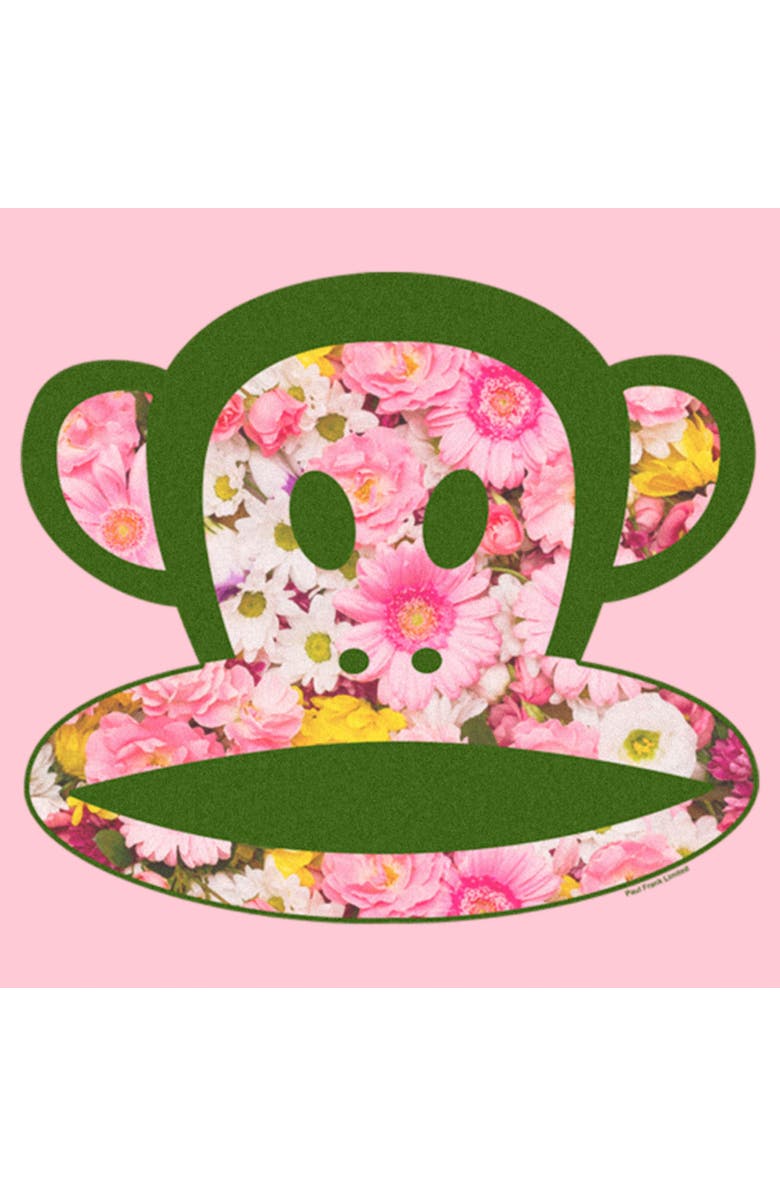 Paul Frank Girl's Paul Frank Floral Julius the Monkey Graphic T-Shirt, Alternate, color, Light Pink
