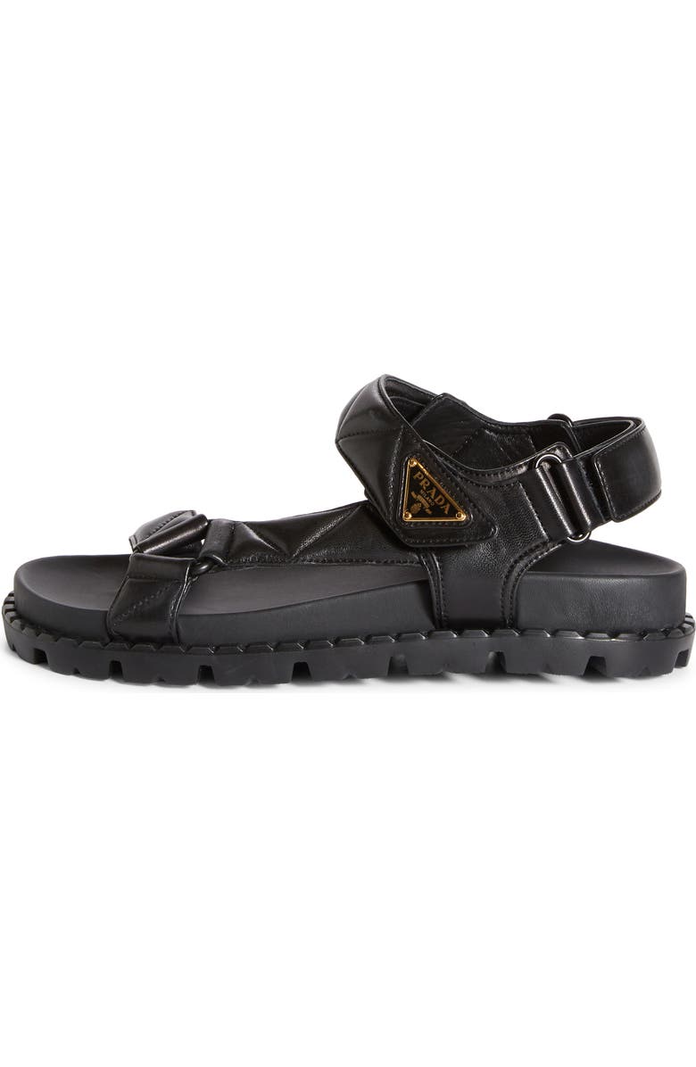 Prada Diagram Sandal, Alternate, color, Black