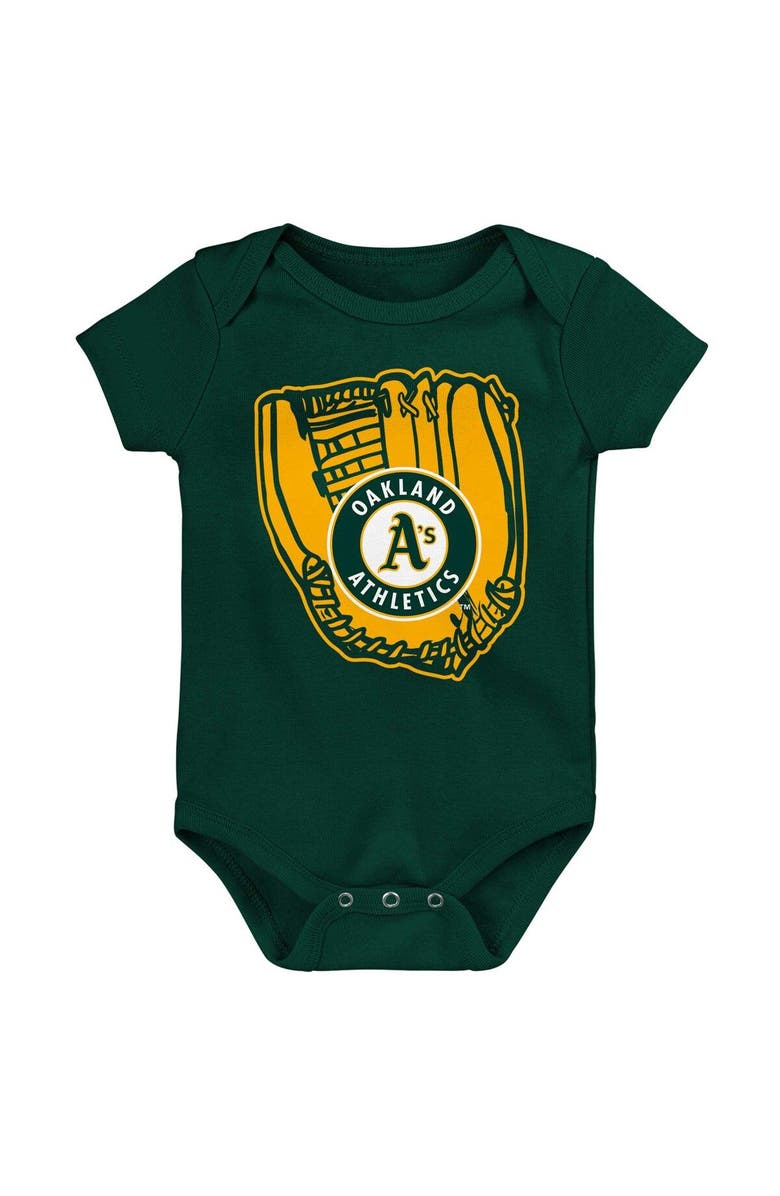 Outerstuff Newborn & Infant Gold/Green/White Oakland Athletics Minor League Player Three-Pack Bodysuit Set, Alternate, color, Gold