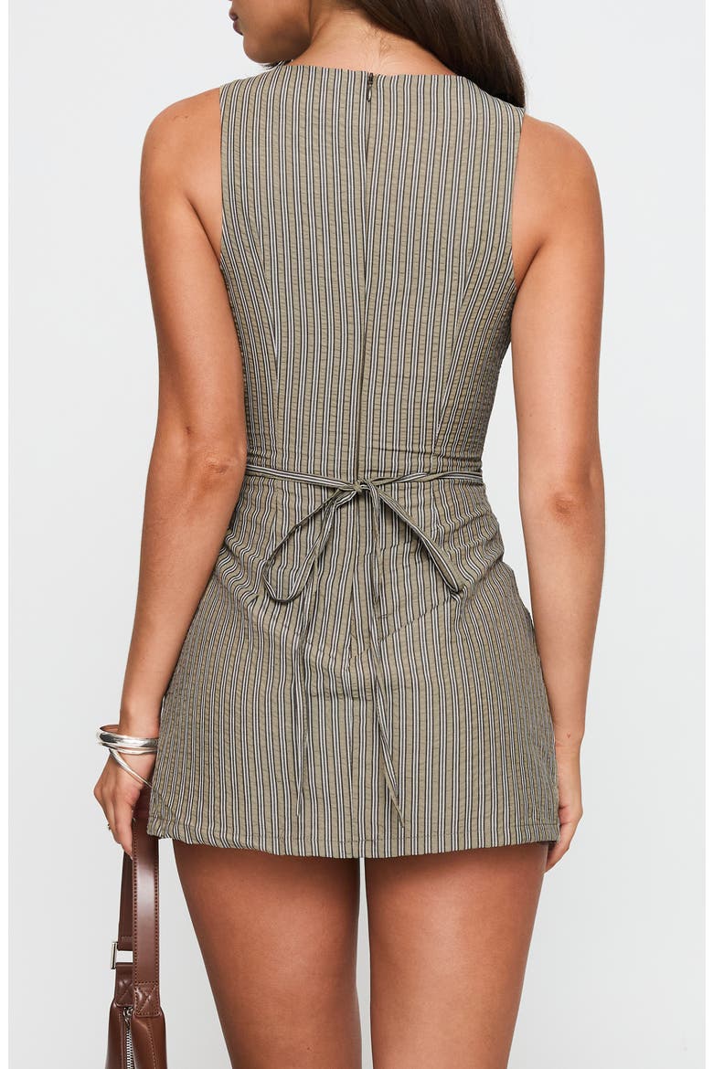 Yumiko Skirted Recycled Cotton Romper, Alternate, color, GREEN STRIPE