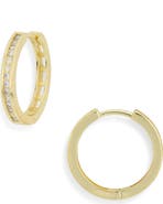 NORDSTROM RACK Channel Set Cubic Zirconia Huggie Hoop Earrings