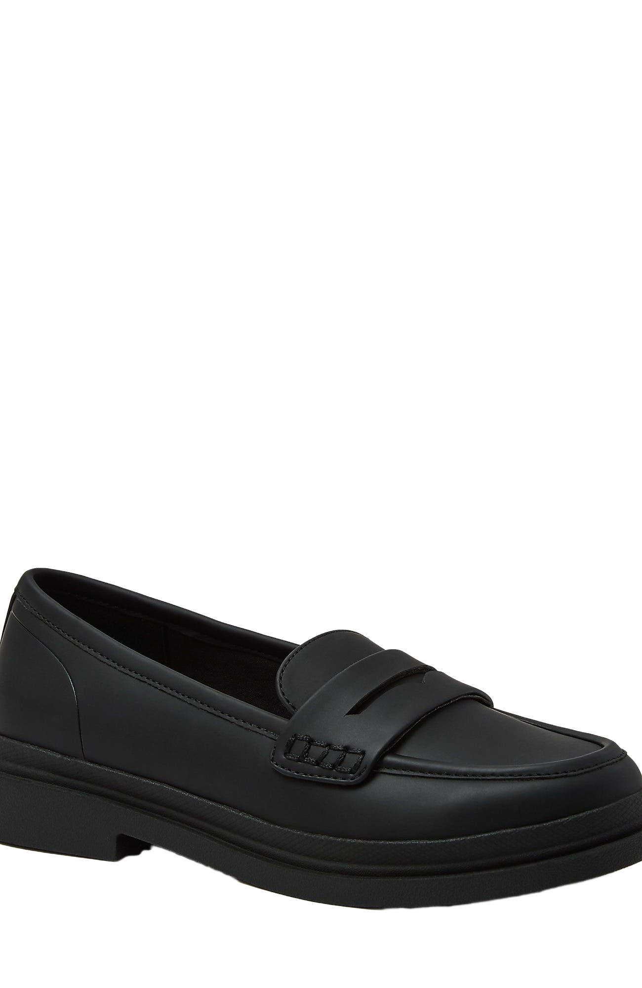 Lands' End All Weather Slip On Penny Loafers, Main, color, Black