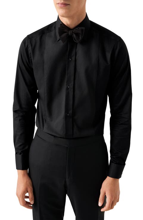Contemporary Fit Striped Bib Tuxedo Shirt (Regular & Big)