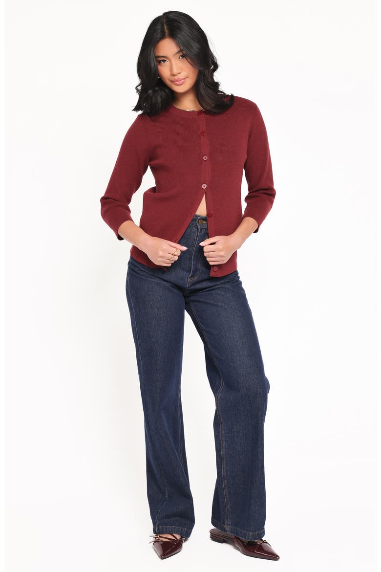 Cataline Button Front Cardigan, Alternate, color, WINE