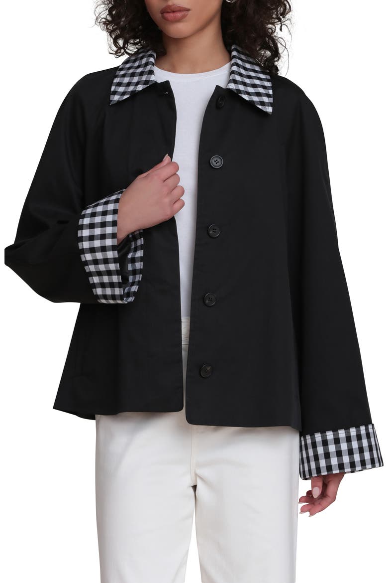 Cropped Trench Jacket, Alternate, color, BLACK
