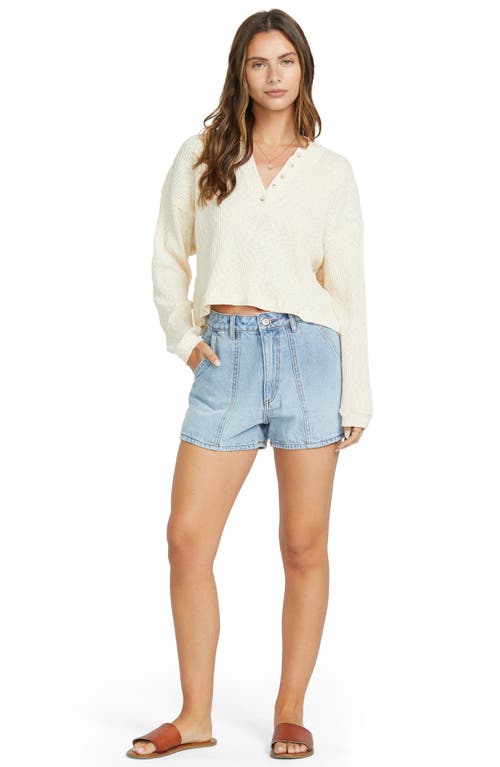 Shop Billabong Good Catch Knit Henley Top In Whitecap