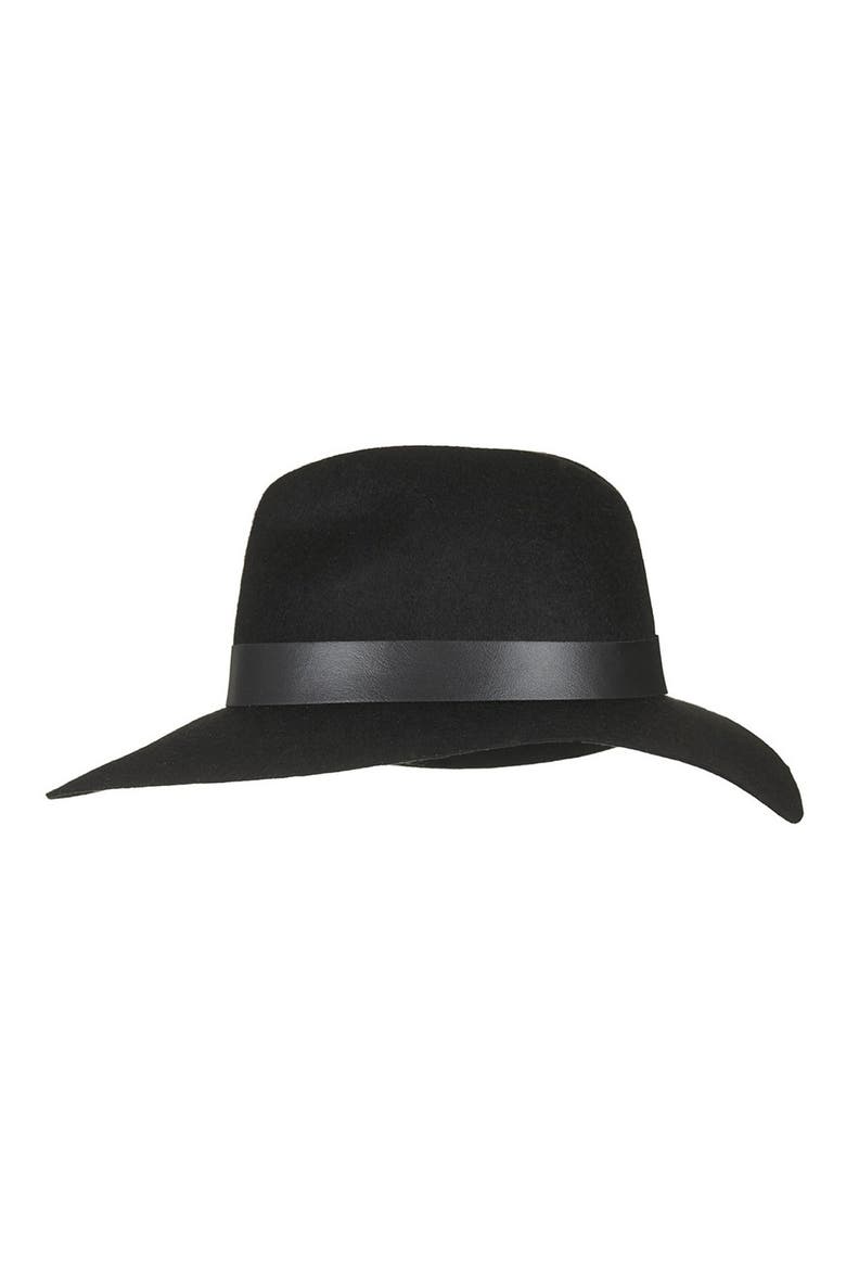Wide Brim Fedora, Main, color, BLACK