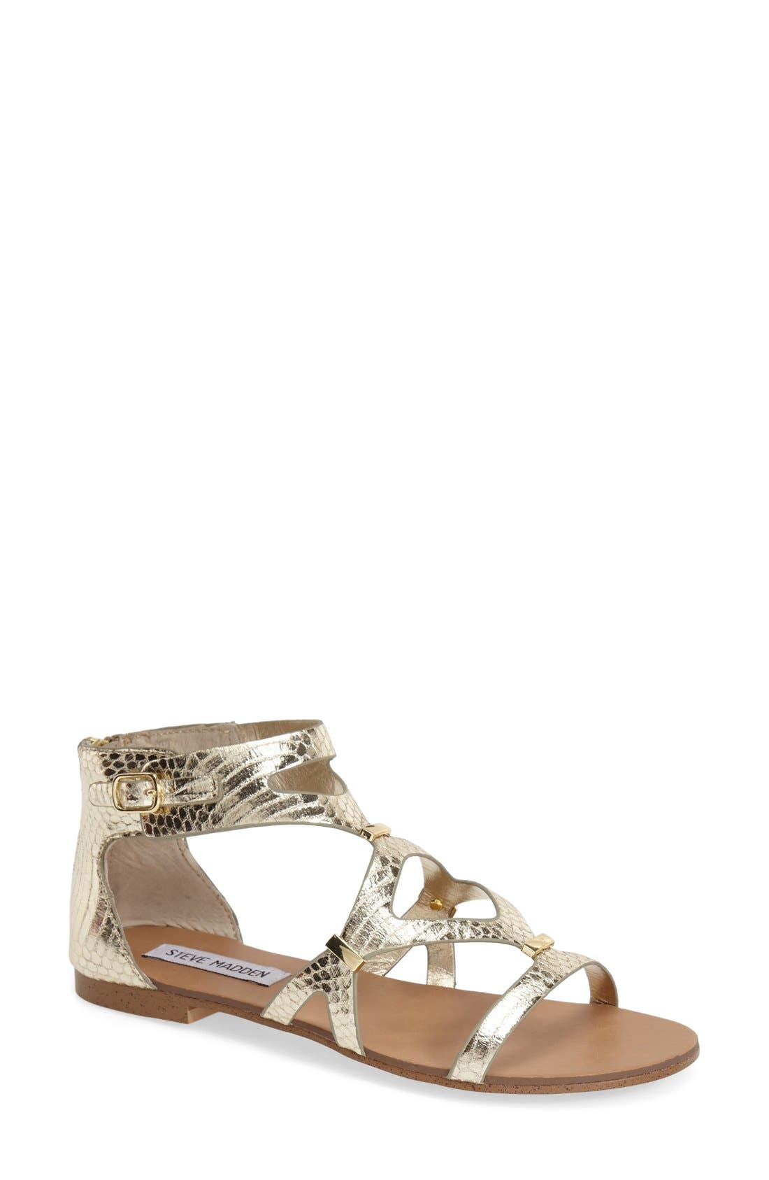 'Comly' Gladiator Sandal, Main, color, GOLD SNAKE