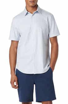 Bugatchi Miles OoohCotton® Geo Print Short Sleeve Button-Up Shirt