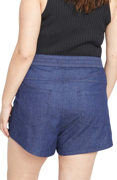 Universal Standard Capri Cotton Chambray Shorts In Purple