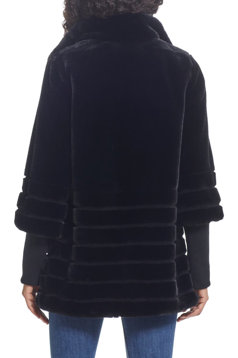 Water Resistant Faux Fur Jacket, Alternate, color, BLACK
