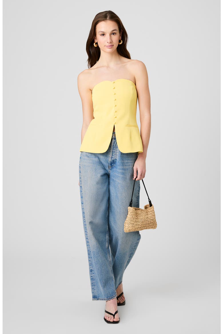 Harry Strapless Top, Alternate, color, DAISY YELLOW