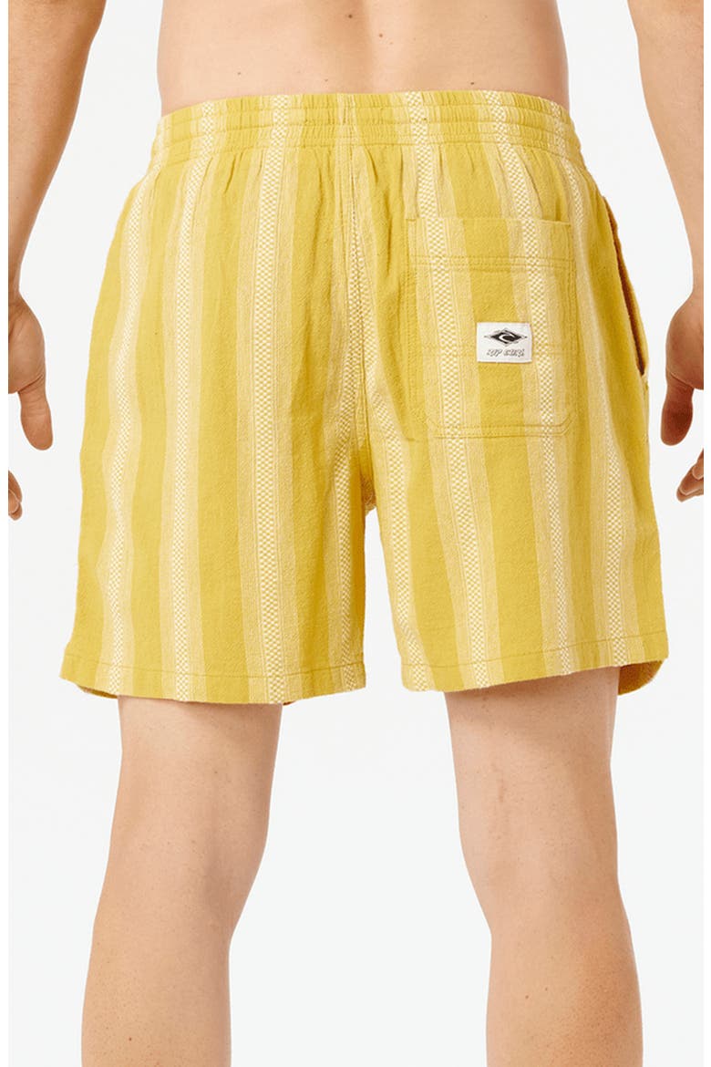 Classic Surf Weaver Stripe Cotton Drawstring Shorts, Alternate, color, OCHRE