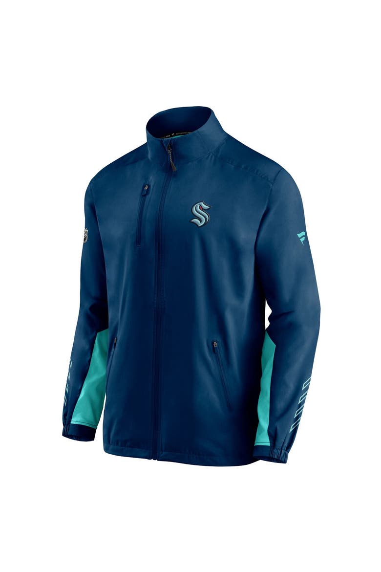 Men's Fanatics Branded Deep Sea Blue Seattle Kraken Authentic Pro Locker Room Rinkside Full-Zip Jacket, Alternate, color, Navy