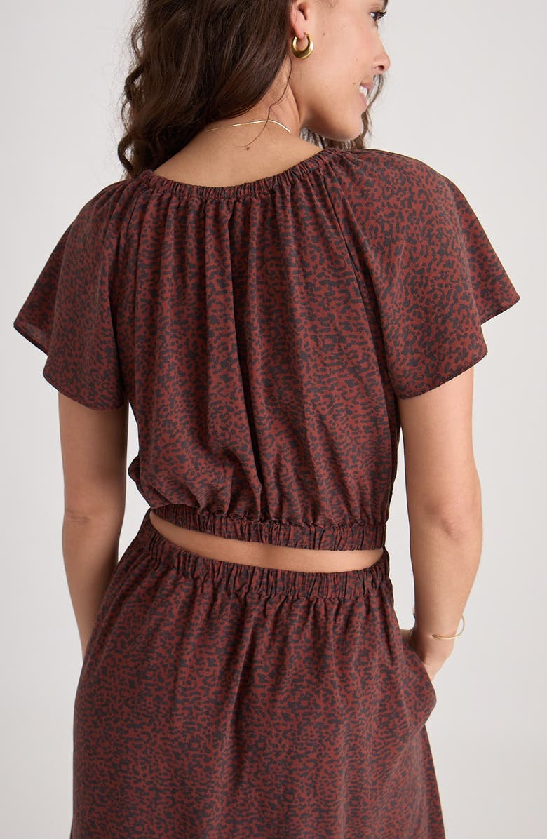 Marine Layer Ivy Animal Print Cutout Maxi Dress, Alternate, color,