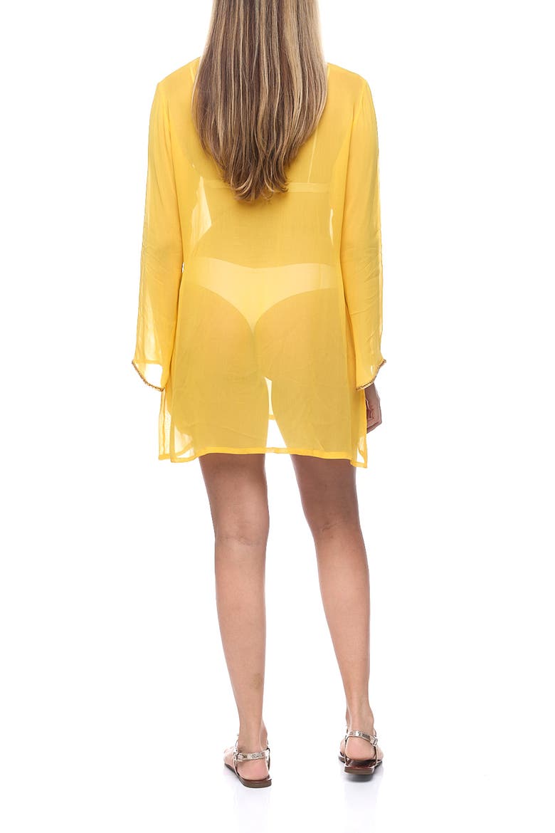 Embellished Long Sleeve Tunic, Alternate, color, YELLOW