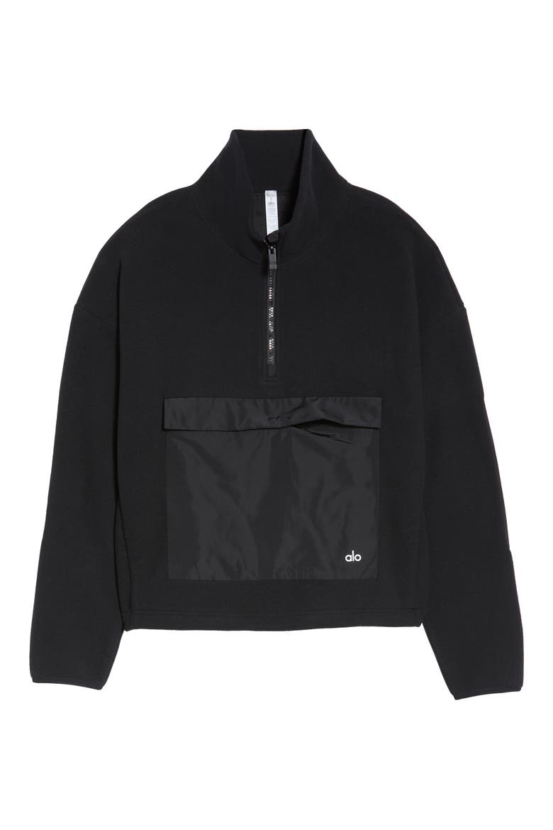 Blackcomb Polar Fleece Half Zip Pullover, Alternate, color, BLACK